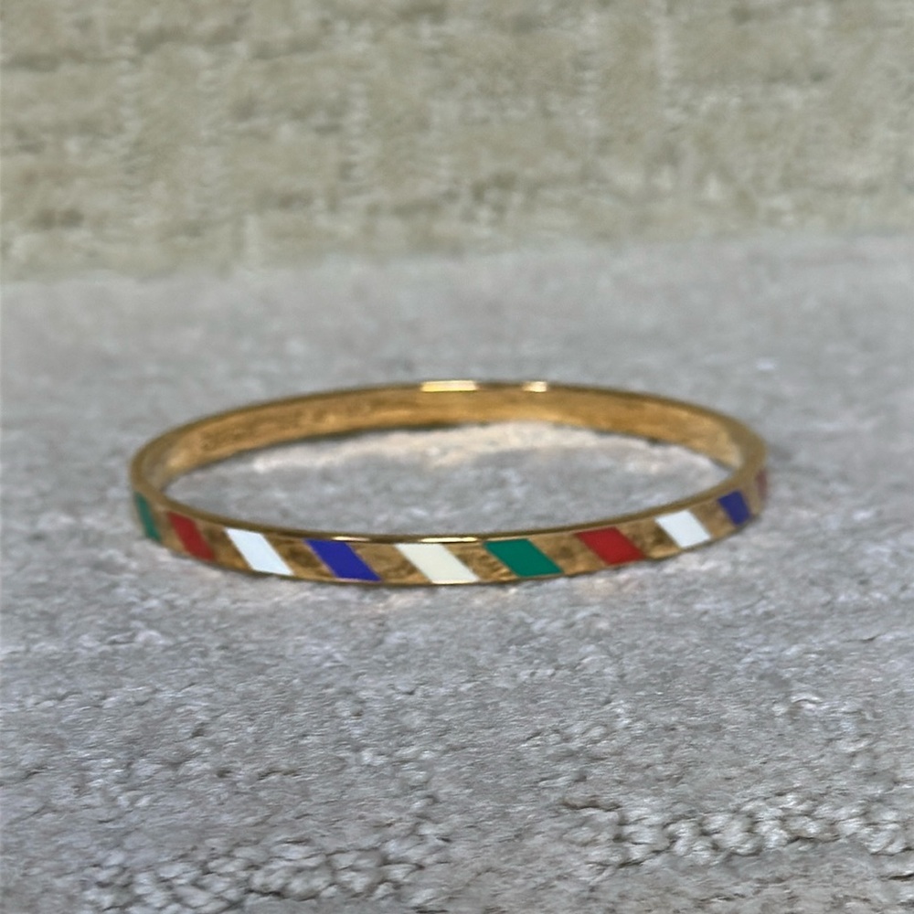 Kate Spade Bangle Bracelet - gold and enamel